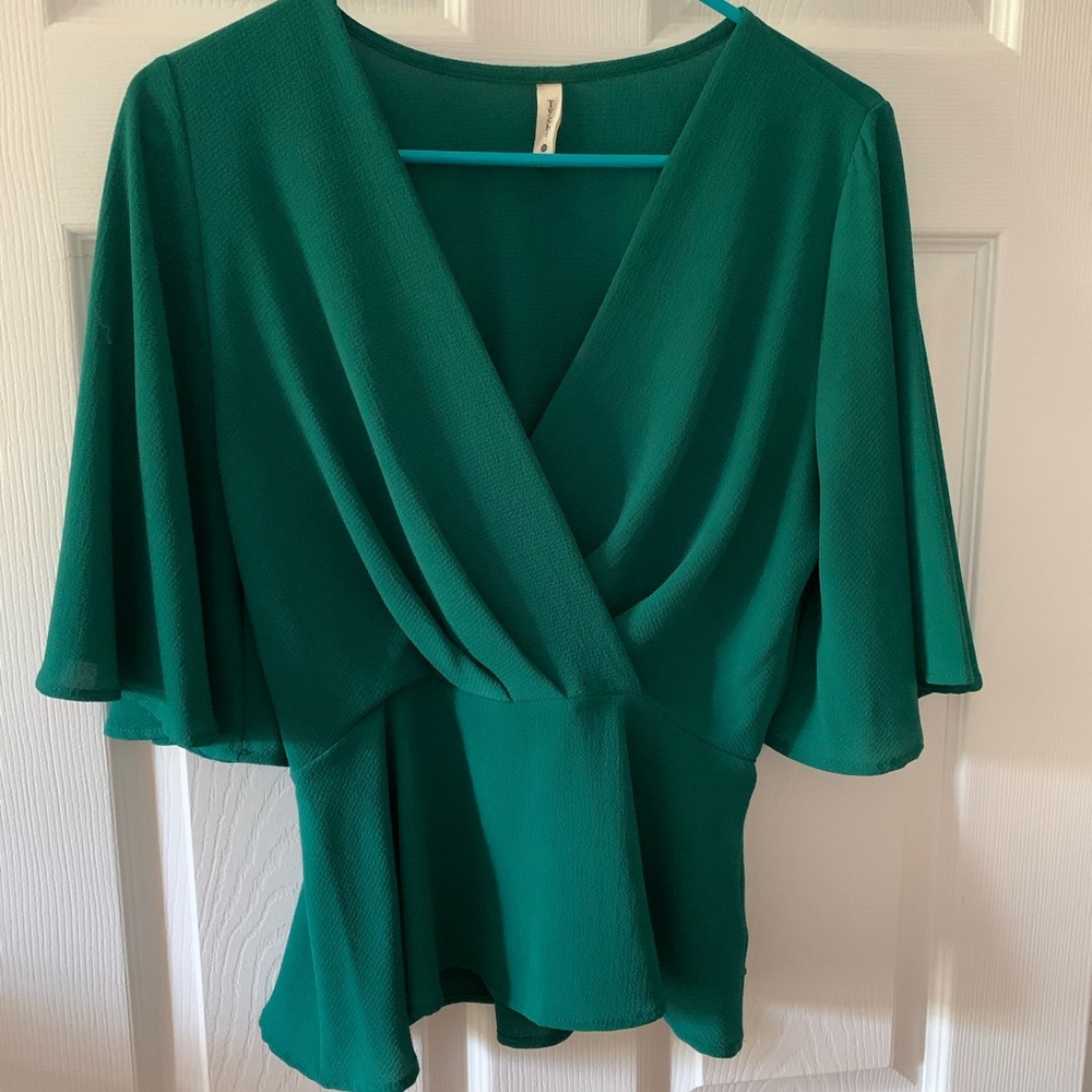 Sage Peplum Blouse